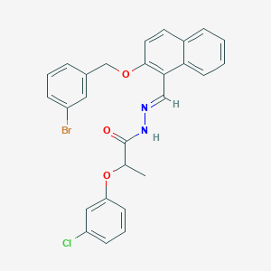 molecular formula C27H22BrClN2O3 B446961 N'-({2-[(3-bromobenzyl)oxy]-1-naphthyl}methylene)-2-(3-chlorophenoxy)propanohydrazide 