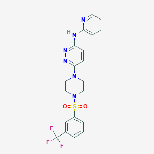 molecular formula C20H19F3N6O2S B4469618 N-2-pyridinyl-6-(4-{[3-(trifluoromethyl)phenyl]sulfonyl}-1-piperazinyl)-3-pyridazinamine 