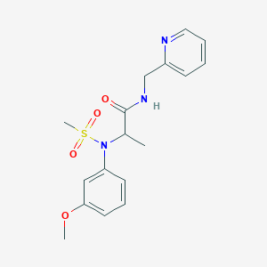 molecular formula C17H21N3O4S B4469654 N~2~-(3-methoxyphenyl)-N~2~-(methylsulfonyl)-N~1~-(2-pyridinylmethyl)alaninamide 