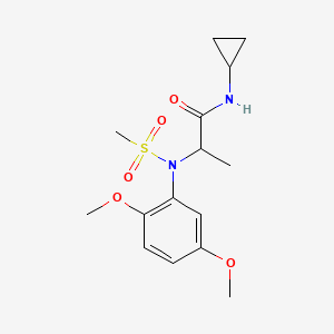 molecular formula C15H22N2O5S B4469660 N~1~-cyclopropyl-N~2~-(2,5-dimethoxyphenyl)-N~2~-(methylsulfonyl)alaninamide 