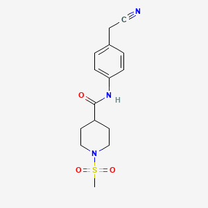 molecular formula C15H19N3O3S B4469667 N-[4-(CYANOMETHYL)PHENYL]-1-METHANESULFONYLPIPERIDINE-4-CARBOXAMIDE 