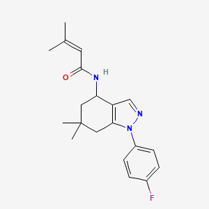 molecular formula C20H24FN3O B4469705 N-[1-(4-fluorophenyl)-6,6-dimethyl-4,5,6,7-tetrahydro-1H-indazol-4-yl]-3-methyl-2-butenamide 