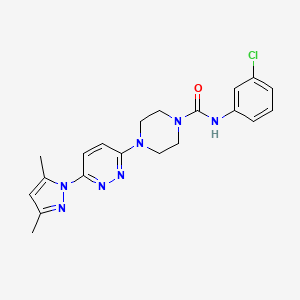 molecular formula C20H22ClN7O B4469706 N-(3-chlorophenyl)-4-[6-(3,5-dimethyl-1H-pyrazol-1-yl)-3-pyridazinyl]-1-piperazinecarboxamide 