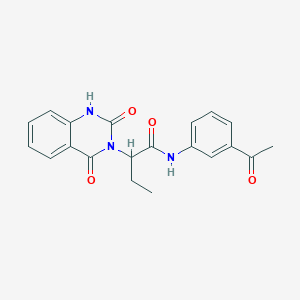 molecular formula C20H19N3O4 B4469738 N-(3-acetylphenyl)-2-(2-hydroxy-4-oxoquinazolin-3(4H)-yl)butanamide 