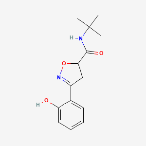molecular formula C14H18N2O3 B4469764 N-(tert-butyl)-3-(2-hydroxyphenyl)-4,5-dihydro-5-isoxazolecarboxamide 