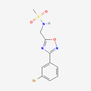 molecular formula C10H10BrN3O3S B4469777 N-{[3-(3-bromophenyl)-1,2,4-oxadiazol-5-yl]methyl}methanesulfonamide 