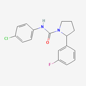 molecular formula C17H16ClFN2O B4469858 N-(4-chlorophenyl)-2-(3-fluorophenyl)-1-pyrrolidinecarboxamide 