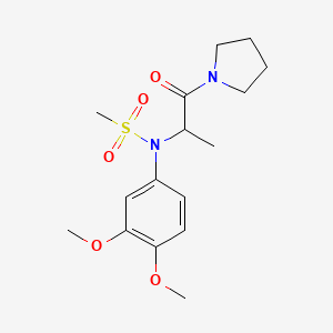 molecular formula C16H24N2O5S B4469881 N-(3,4-dimethoxyphenyl)-N-[1-methyl-2-oxo-2-(1-pyrrolidinyl)ethyl]methanesulfonamide 