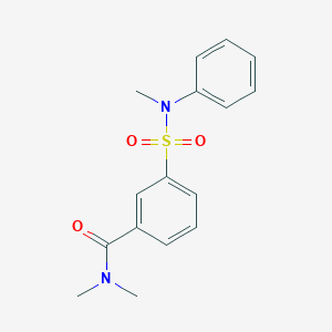 molecular formula C16H18N2O3S B4469922 N,N-dimethyl-3-{[methyl(phenyl)amino]sulfonyl}benzamide 