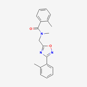 molecular formula C19H19N3O2 B4469948 N,2-dimethyl-N-{[3-(2-methylphenyl)-1,2,4-oxadiazol-5-yl]methyl}benzamide 