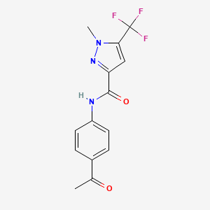 molecular formula C14H12F3N3O2 B4470040 N-(4-acetylphenyl)-1-methyl-5-(trifluoromethyl)-1H-pyrazole-3-carboxamide 