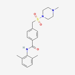 molecular formula C21H27N3O3S B4470045 N-(2,6-dimethylphenyl)-4-{[(4-methylpiperazin-1-yl)sulfonyl]methyl}benzamide 