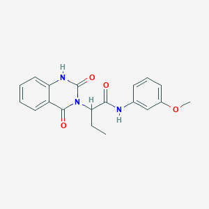 molecular formula C19H19N3O4 B4470088 2-(2-hydroxy-4-oxoquinazolin-3(4H)-yl)-N-(3-methoxyphenyl)butanamide 