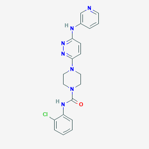 molecular formula C20H20ClN7O B4470095 N-(2-chlorophenyl)-4-[6-(3-pyridinylamino)-3-pyridazinyl]-1-piperazinecarboxamide 