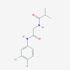 molecular formula C12H14ClFN2O2 B4470105 N-{2-[(3-chloro-4-fluorophenyl)amino]-2-oxoethyl}-2-methylpropanamide 