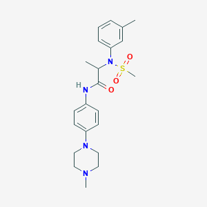 molecular formula C22H30N4O3S B4470120 N~2~-(3-methylphenyl)-N~1~-[4-(4-methyl-1-piperazinyl)phenyl]-N~2~-(methylsulfonyl)alaninamide 