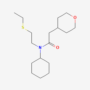 molecular formula C17H31NO2S B4470141 N-cyclohexyl-N-[2-(ethylthio)ethyl]-2-(tetrahydro-2H-pyran-4-yl)acetamide 
