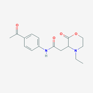 molecular formula C16H20N2O4 B4470213 N-(4-acetylphenyl)-2-(4-ethyl-2-oxomorpholin-3-yl)acetamide 