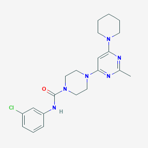 molecular formula C21H27ClN6O B4470285 N-(3-Chlorophenyl)-4-[2-methyl-6-(piperidin-1-YL)pyrimidin-4-YL]piperazine-1-carboxamide 