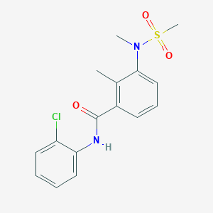 molecular formula C16H17ClN2O3S B4470304 N-(2-chlorophenyl)-2-methyl-3-[methyl(methylsulfonyl)amino]benzamide 