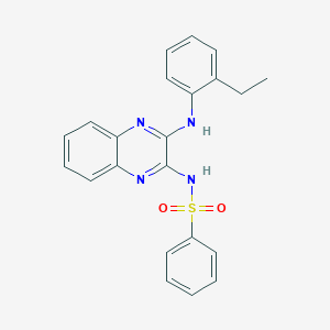 molecular formula C22H20N4O2S B447031 n-{3-[(2-ethylphenyl)amino]quinoxalin-2-yl}benzenesulfonamide 