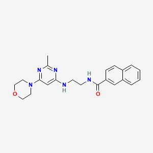 molecular formula C22H25N5O2 B4470325 N-(2-{[2-methyl-6-(4-morpholinyl)-4-pyrimidinyl]amino}ethyl)-2-naphthamide 
