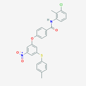 molecular formula C27H21ClN2O4S B447033 N-(3-chloro-2-methylphenyl)-4-{3-nitro-5-[(4-methylphenyl)sulfanyl]phenoxy}benzamide 
