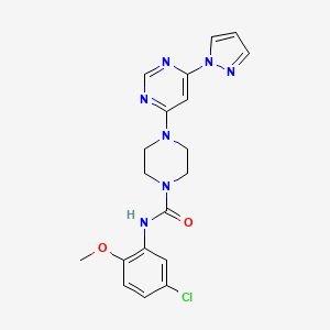 molecular formula C19H20ClN7O2 B4470371 N-(5-chloro-2-methoxyphenyl)-4-[6-(1H-pyrazol-1-yl)-4-pyrimidinyl]-1-piperazinecarboxamide 