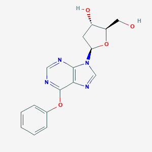molecular formula C16H16N4O4 B044704 (2R,3S,5R)-2-(hydroxymethyl)-5-(6-phenoxypurin-9-yl)oxolan-3-ol CAS No. 114485-36-8