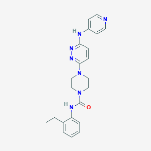 molecular formula C22H25N7O B4470417 N-(2-ethylphenyl)-4-[6-(4-pyridinylamino)-3-pyridazinyl]-1-piperazinecarboxamide 