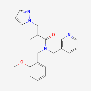 molecular formula C21H24N4O2 B4470441 N-(2-methoxybenzyl)-2-methyl-3-(1H-pyrazol-1-yl)-N-(pyridin-3-ylmethyl)propanamide 