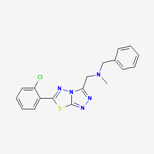 molecular formula C18H16ClN5S B4470447 N-benzyl-1-[6-(2-chlorophenyl)[1,2,4]triazolo[3,4-b][1,3,4]thiadiazol-3-yl]-N-methylmethanamine 