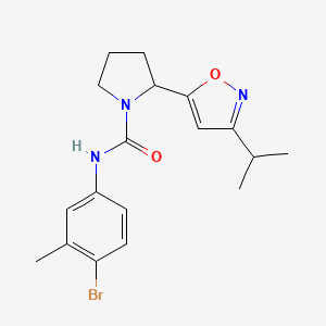 molecular formula C18H22BrN3O2 B4470455 N-(4-Bromo-3-methylphenyl)-2-[3-(propan-2-YL)-1,2-oxazol-5-YL]pyrrolidine-1-carboxamide 