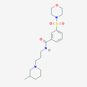 molecular formula C20H31N3O4S B4470473 N-[3-(3-METHYLPIPERIDIN-1-YL)PROPYL]-3-(MORPHOLINE-4-SULFONYL)BENZAMIDE 