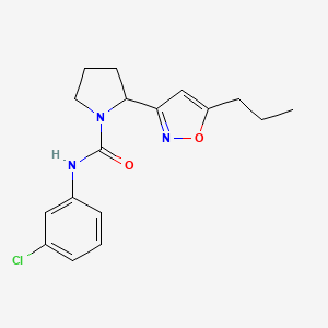 molecular formula C17H20ClN3O2 B4470520 N-(3-chlorophenyl)-2-(5-propyl-1,2-oxazol-3-yl)pyrrolidine-1-carboxamide 