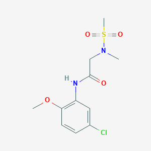 molecular formula C11H15ClN2O4S B4470524 N-(5-chloro-2-methoxyphenyl)-2-[methyl(methylsulfonyl)amino]acetamide 