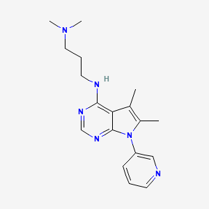 molecular formula C18H24N6 B4470541 N-[3-(DIMETHYLAMINO)PROPYL]-N-[5,6-DIMETHYL-7-(3-PYRIDYL)-7H-PYRROLO[2,3-D]PYRIMIDIN-4-YL]AMINE 