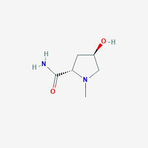 molecular formula C6H12N2O2 B044706 (2S,4R)-4-Hydroxy-1-methylpyrrolidine-2-carboxamide CAS No. 114358-08-6