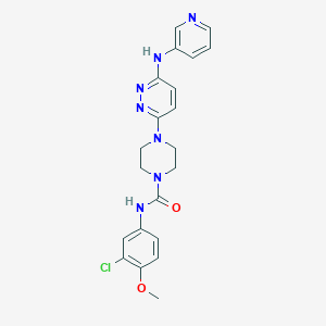 molecular formula C21H22ClN7O2 B4470605 N-(3-chloro-4-methoxyphenyl)-4-[6-(3-pyridinylamino)-3-pyridazinyl]-1-piperazinecarboxamide 