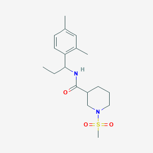 molecular formula C18H28N2O3S B4470620 N-[1-(2,4-dimethylphenyl)propyl]-1-(methylsulfonyl)-3-piperidinecarboxamide 