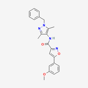 molecular formula C23H22N4O3 B4470627 N-(1-benzyl-3,5-dimethyl-1H-pyrazol-4-yl)-5-(3-methoxyphenyl)-3-isoxazolecarboxamide 