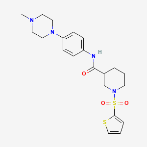 molecular formula C21H28N4O3S2 B4470654 N-[4-(4-methyl-1-piperazinyl)phenyl]-1-(2-thienylsulfonyl)-3-piperidinecarboxamide 