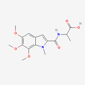 molecular formula C16H20N2O6 B4470797 N-[(5,6,7-trimethoxy-1-methyl-1H-indol-2-yl)carbonyl]alanine 