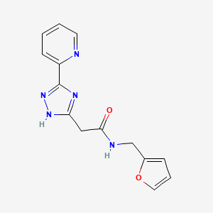 molecular formula C14H13N5O2 B4470858 N-(Furan-2-ylmethyl)-2-[5-(pyridin-2-yl)-2H-1,2,4-triazol-3-yl]acetamide 