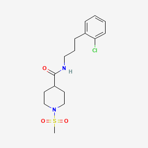 molecular formula C16H23ClN2O3S B4470947 N-[3-(2-CHLOROPHENYL)PROPYL]-1-METHANESULFONYLPIPERIDINE-4-CARBOXAMIDE 