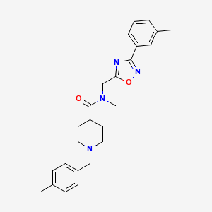 molecular formula C25H30N4O2 B4470969 N-METHYL-N-{[3-(3-METHYLPHENYL)-1,2,4-OXADIAZOL-5-YL]METHYL}-1-[(4-METHYLPHENYL)METHYL]PIPERIDINE-4-CARBOXAMIDE 