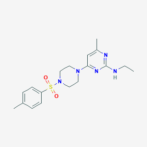 molecular formula C18H25N5O2S B4471066 N-ETHYL-4-METHYL-6-[4-(4-METHYLBENZENESULFONYL)PIPERAZIN-1-YL]PYRIMIDIN-2-AMINE 