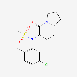 molecular formula C16H23ClN2O3S B4471071 N-(5-chloro-2-methylphenyl)-N-[1-(1-pyrrolidinylcarbonyl)propyl]methanesulfonamide 