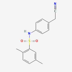molecular formula C16H16N2O2S B4471095 N-[4-(CYANOMETHYL)PHENYL]-2,5-DIMETHYLBENZENE-1-SULFONAMIDE 