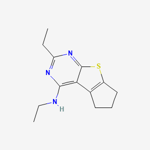 molecular formula C13H17N3S B4471178 N,2-diethyl-6,7-dihydro-5H-cyclopenta[4,5]thieno[2,3-d]pyrimidin-4-amine 